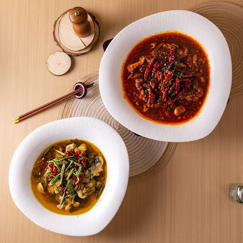 Leba's Uniquely Shaped Bowl And Plate
