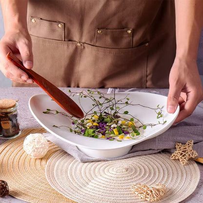Irregularly Shaped Pure White Flowing Ceramic Bowl