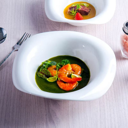 Creamy Ceramic Vegetable And Fruit Petal Bowl