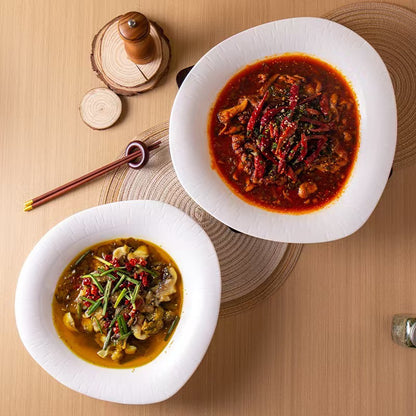 Leba's Uniquely Shaped Bowl And Plate